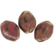 Perle torsadée 28x21.5 mm en céramique - Marron - Marbré rouge x1