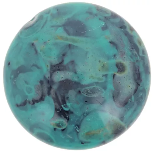 Cabochon rond en verre par Puca® 25 mm - Black Stony Emerald x1