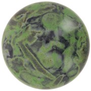 Cabochon rond en verre par Puca® 25 mm - Black Stony Green x1|raw }}