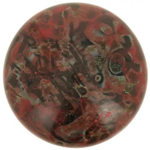 Cabochon rond en verre par Puca® 25 mm - Black Stony Red x1