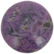 Cabochon rond en verre par Puca® 25 mm - Black Stony Violet x1
