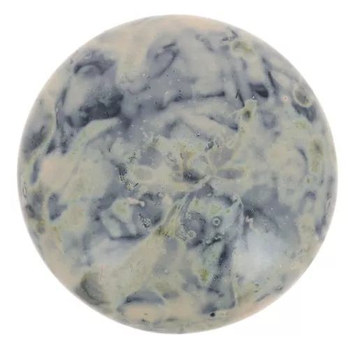 Cabochon rond en verre par Puca® 18 mm - Black Stony Beige x1