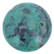 Cabochon rond en verre par Puca® 18 mm - Black Stony Emerald x1
