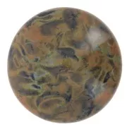 Cabochon rond en verre par Puca® 18 mm - Black Stony Orange x1