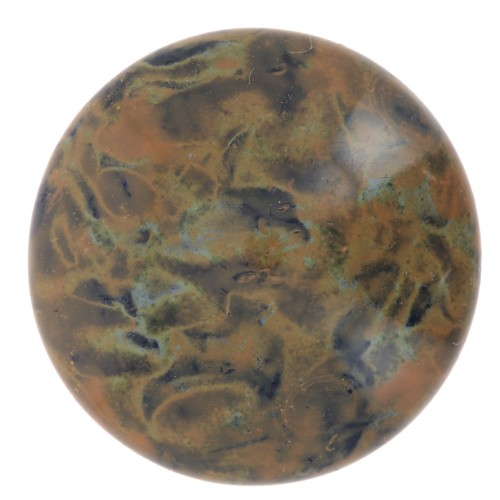 Cabochon rond en verre par Puca® 18 mm - Black Stony Orange x1