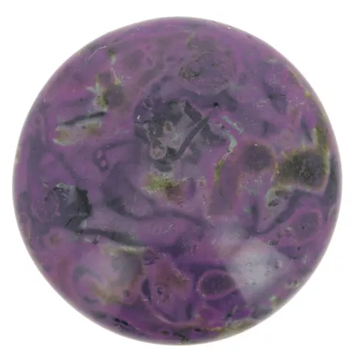 Cabochon rond en verre par Puca® 18 mm - Black Stony Violet x1