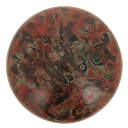 Cabochon rond en verre par Puca® 18 mm - Black Stony Red x1