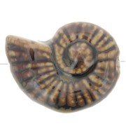 Perle coquillage 40x31 mm en céramique - Marron x1|raw }}