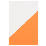 Lot de 10 cartes supports bijoux 9x6 cm - Motif graphique - Orange - Blanc|raw }}