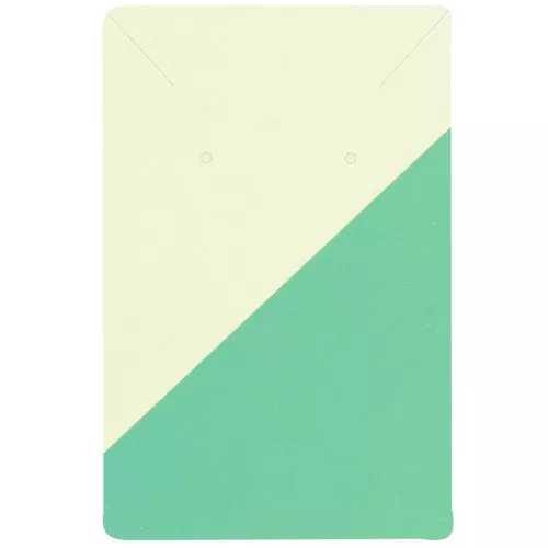 Lot de 10 cartes supports bijoux 9x6 cm - Motif graphique - Vert clair - Vert