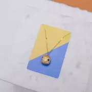 Lot de 10 cartes supports bijoux 9x6 cm - Motif graphique - Kaki - Olive