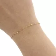 Chaîne maille Fantaisie et résine époxy 1.5 mm - Acier inox 304 Doré - Rose x1m