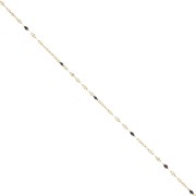 Chaîne maille Fantaisie et résine époxy 1.5 mm - Acier inox 304 Doré - Noir x1m|raw }}