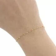 Chaîne maille Fantaisie et résine époxy 1.5mm - Acier inox 304 Doré - Orange x1m