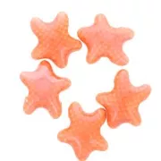Perles étoile de mer 12x11 mm en céramique - Orange irisé x5