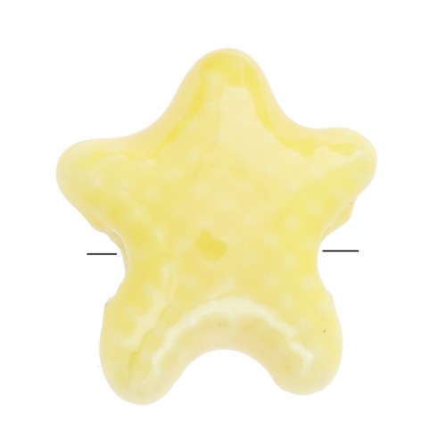 Perles étoile de mer 12x11 mm en céramique - Jaune irisé x5