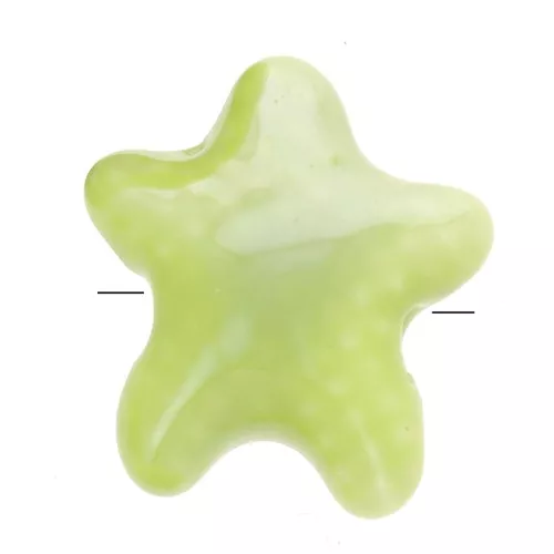 Perles étoile de mer 12x11 mm en céramique - Vert irisé x5