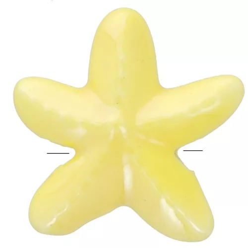 Perles étoile de mer 17 mm en céramique - Jaune irisé x5