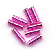 Perles rocailles Preciosa  tubes 6.5x2 mm Rose Silver Lined x20g