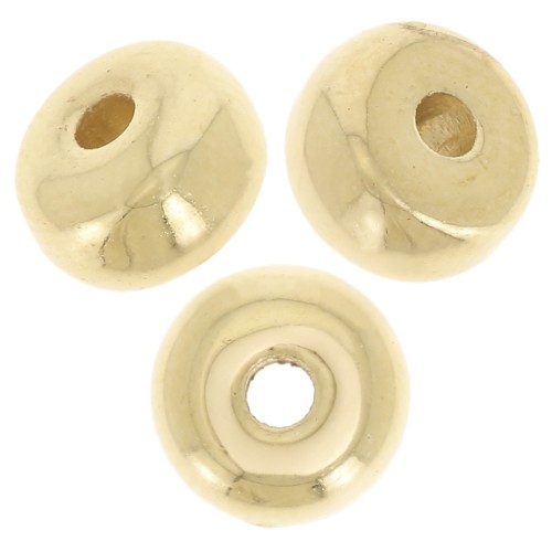 Perles rondelles 7x4 mm en acrylique métallisée CCB - Doré x15