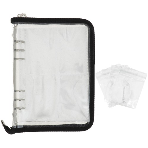 Classeur de rangement pour bijoux 25x19 cm - Noir - Transparent pailleté x1