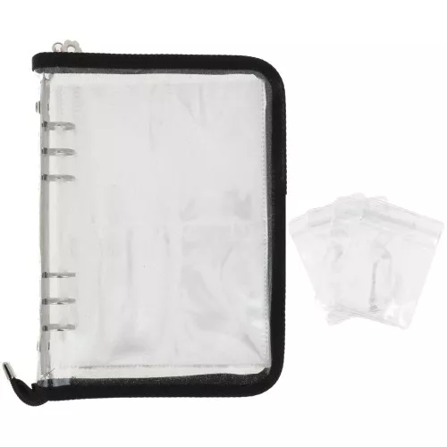 Classeur de rangement pour bijoux 25x19 cm - Noir - Transparent pailleté x1