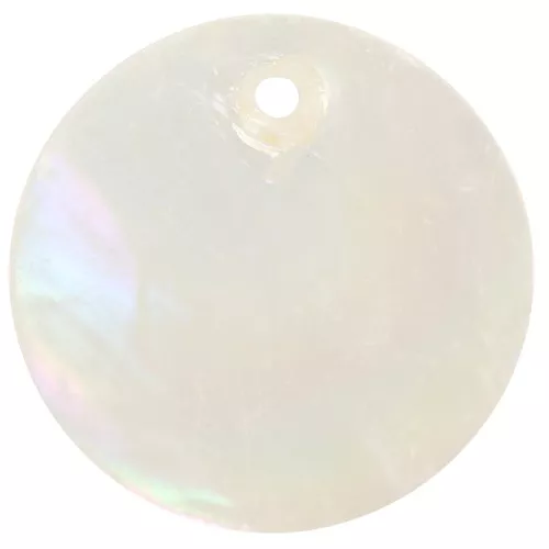 Breloques rondes 15 mm - nacre x5