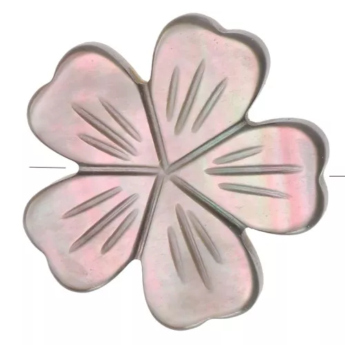 Perle fleur de cerisier 12 mm en nacre - Gris irisé x1