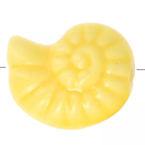 Perles coquillage 15x12 mm en céramique - Jaune x5