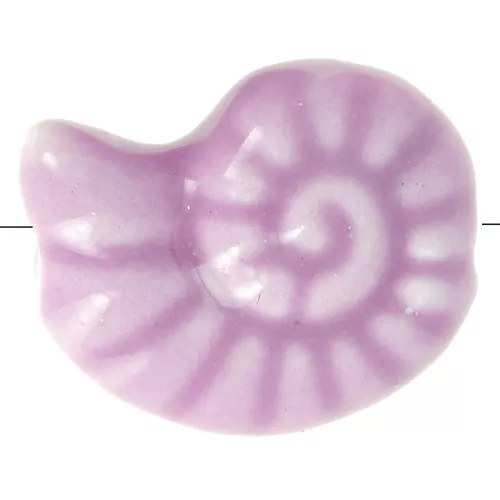 Perles coquillage 15x12 mm en céramique - Violet x5