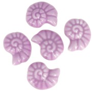 Perles coquillage 15x12 mm en céramique - Violet x5