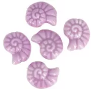 Perles coquillage 15x12 mm en céramique - Violet x5