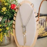 Cordon en coton tressé et fil métallisé 1.5 mm - Veraman - Sable - Doré x1m