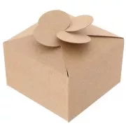 Boite cadeau fleur à monter soi-même - 8x8x5 cm - Kraft x1