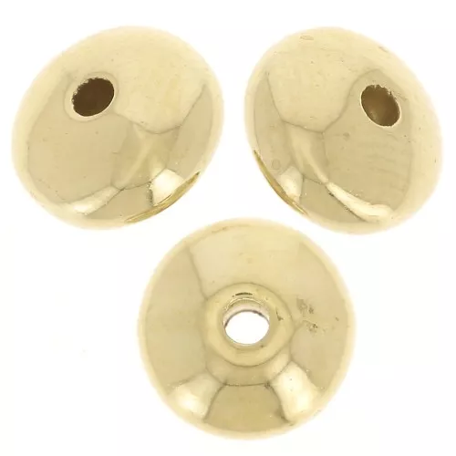 Perles rondes aplaties 8x4 mm en acrylique métallisée CCB - Doré x20