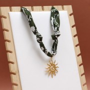 Bandana 100% coton - motif Cachemire - Tie and Dye - Vert clair - Rose - Bleu x1