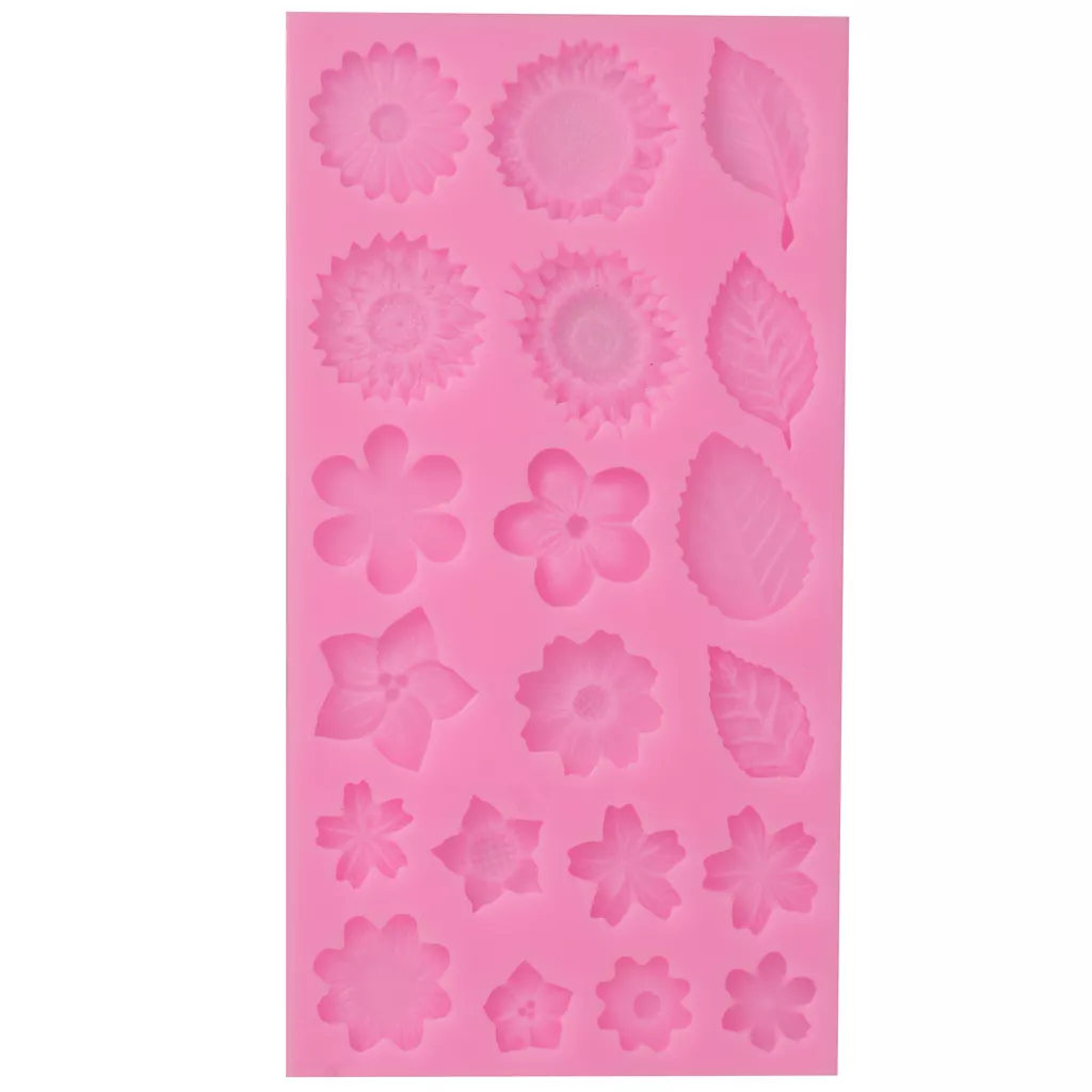 MYPRACS Lot De 4 Moules Silicone Chapelet, Feuilles, Bouquet Et Guirlande De Fleurs
