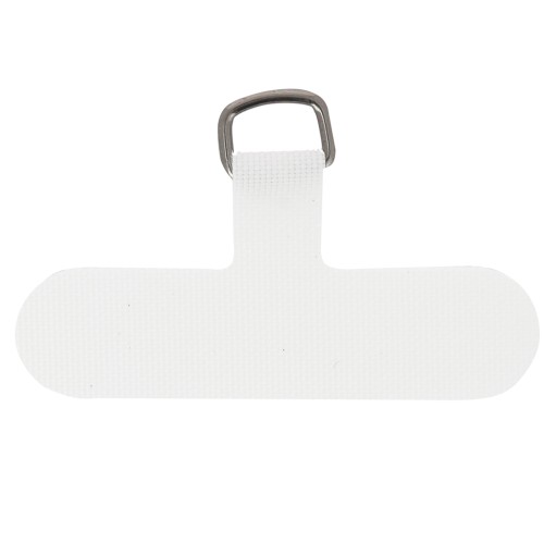 Languette d'attache pour téléphone en tissu 35x59 mm - forme T - Blanc x1