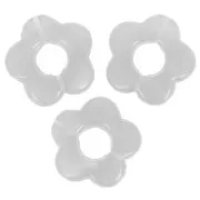 Perles fleur en résine translucide 14 mm - Marbré Gris clair x4