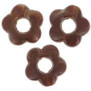 Perles fleur en résine opaque 14 mm - Marbré Marron foncé x4|raw }}