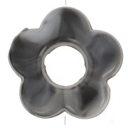Perles fleur en résine opaque 14 mm - Marbré Noir et blanc x4|raw }}