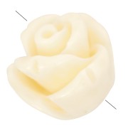 Perles fleur semi-percée 8 mm en synthétique - Ecru x4