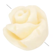 Perles fleur semi-percée 8 mm en synthétique - Ecru x4