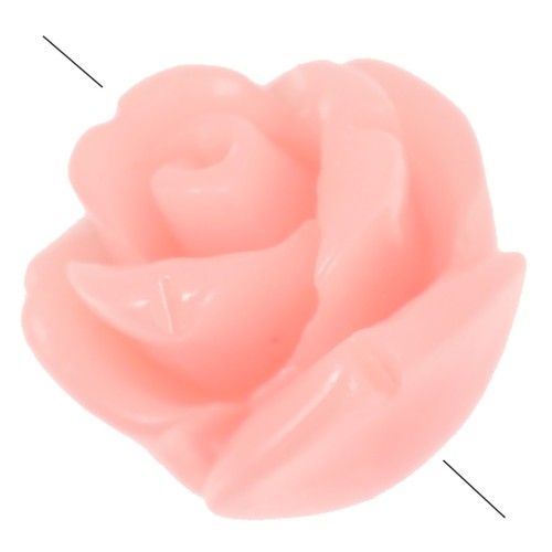 Perles fleur semi-percée 8 mm en synthétique - Saumon x4