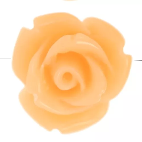Perles fleur 10 mm en synthétique - Marbré Pêche x4