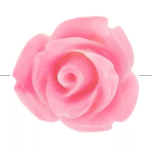 Perles fleur 10 mm en synthétique - Marbré Rose - Crème x4