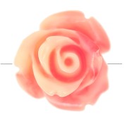 Perles fleur 10 mm en synthétique - Marbré Rose saumon - Crème x4