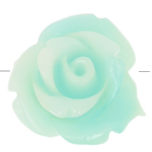 Perles fleur 10 mm en synthétique - Marbré Turquoise x4