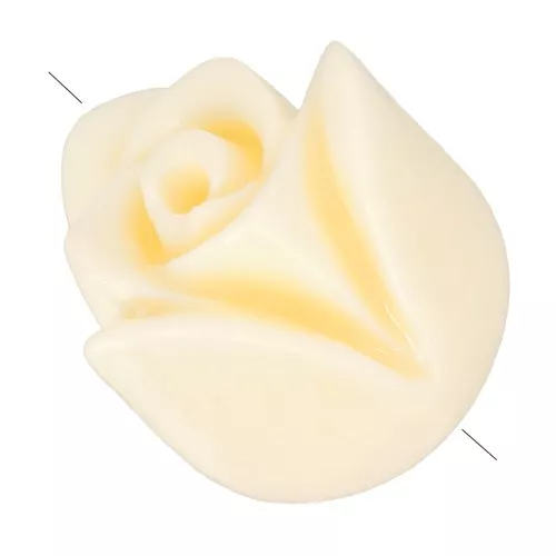 Perles fleur 10 mm en résine - Crème x4