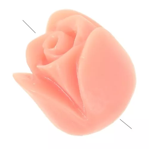 Perles fleur 10 mm en résine - Rose saumon x4